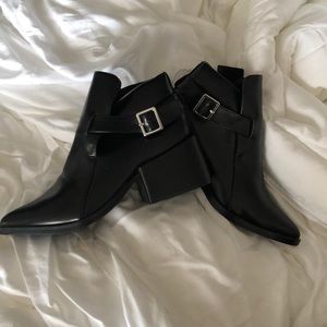 Buckled heeled booties